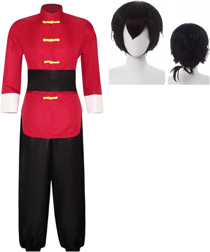 Amazon.co.jp: 早乙女らんまコスプレ衣装 ウィッグ付 制服 日常服 中華