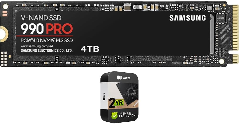 Amazon | Samsung MZ-V9P4T0B/AM 990 PRO PCIe 4.0 NVMe M.2 SSD 4TB