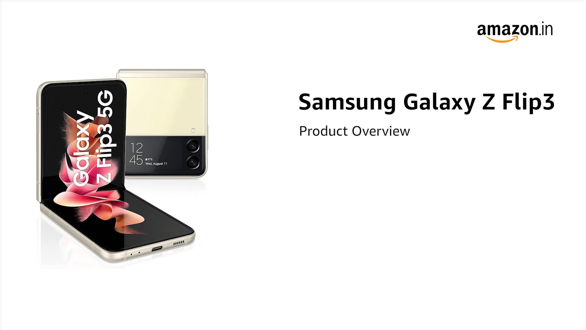 Samsung Galaxy Z Flip3 5G (Cream, 8GB RAM, 128GB Storage) with No