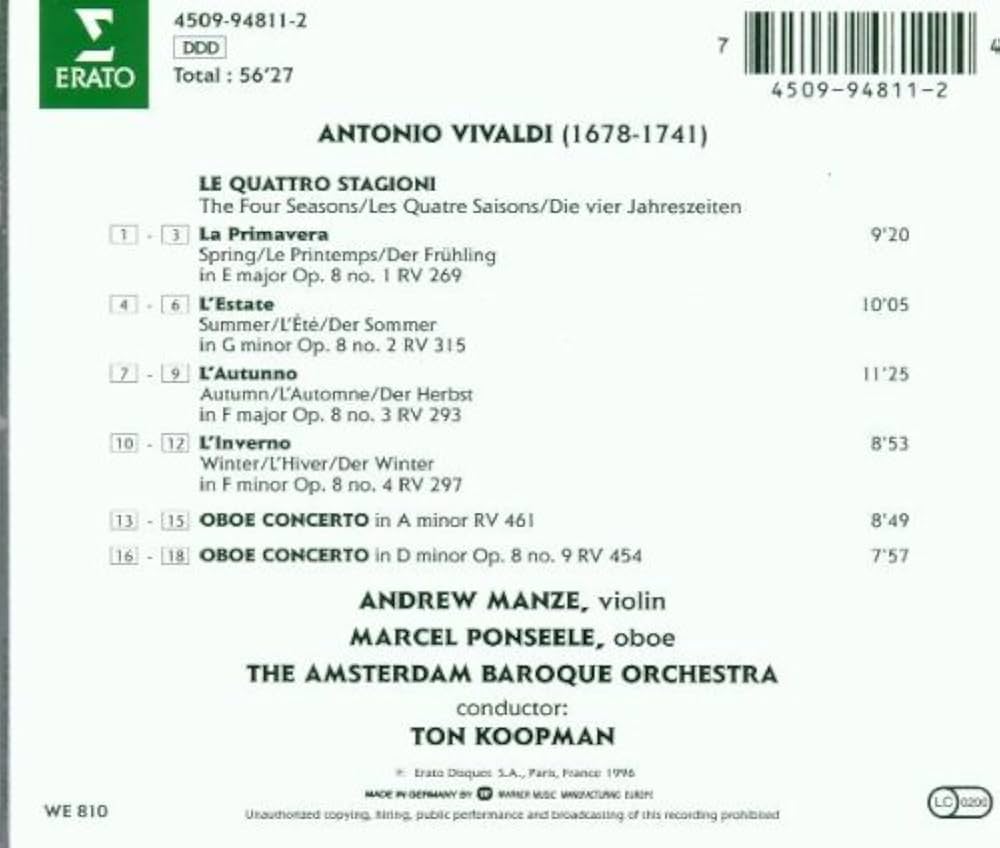 Antonio Vivaldi, Ton Koopman, Andrew Manze, The Amsterdam Baroque