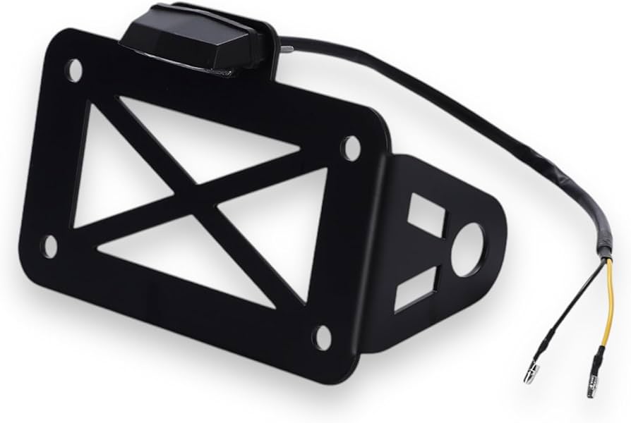 Amazon | Kanoan バイク サイド ナンバー ステー LED ナンバー灯 付き