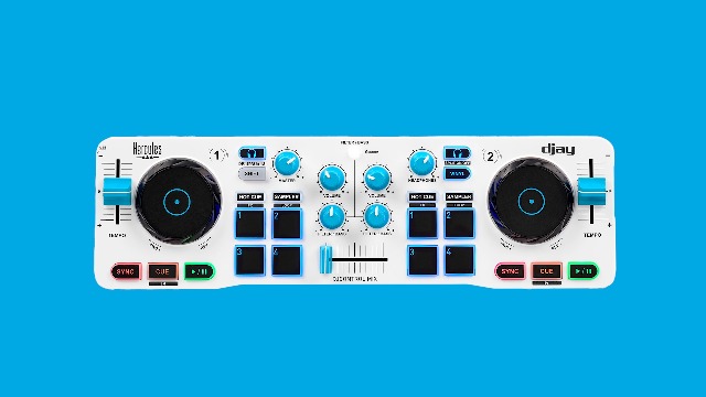 Hercules DJControl Mix Blue Edition – Compact DJ Controller with