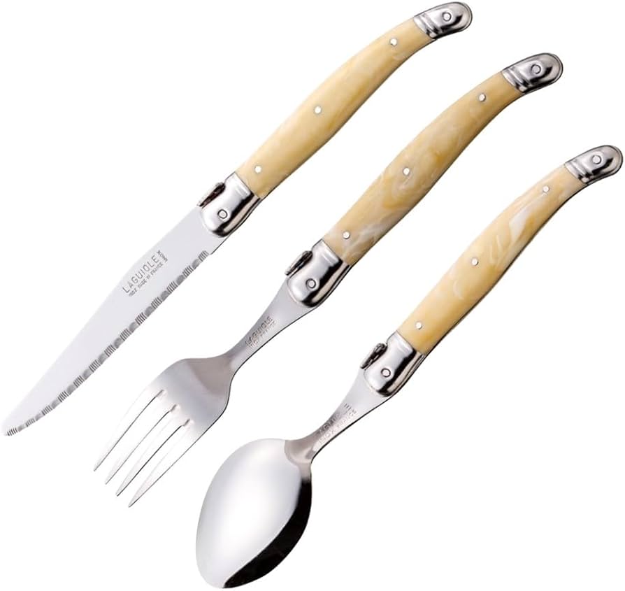 Amazon | ラギオールカトラリー3点セット(ナイフ+フォーク+スプーン