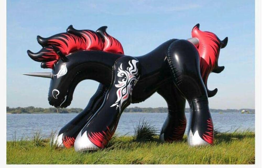 Amazon.co.jp: ブラック ユニコーン フロート 空気ビニール風船 浮き輪