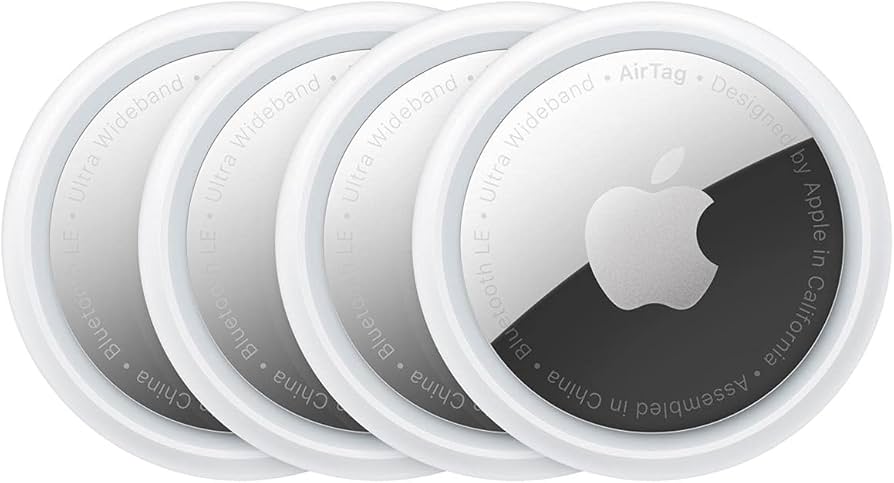 Amazon.com: Apple AirTag Tracking Device, 4-Pack with 1-Year Apple