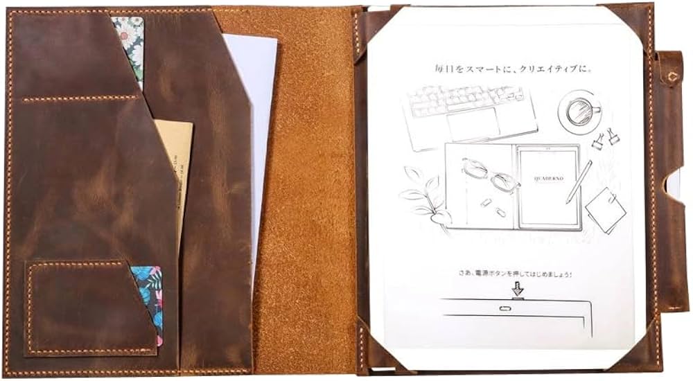 Amazon | 手作り レザー 富士通 QUADERNO A4 A5 クアデルノ カバー