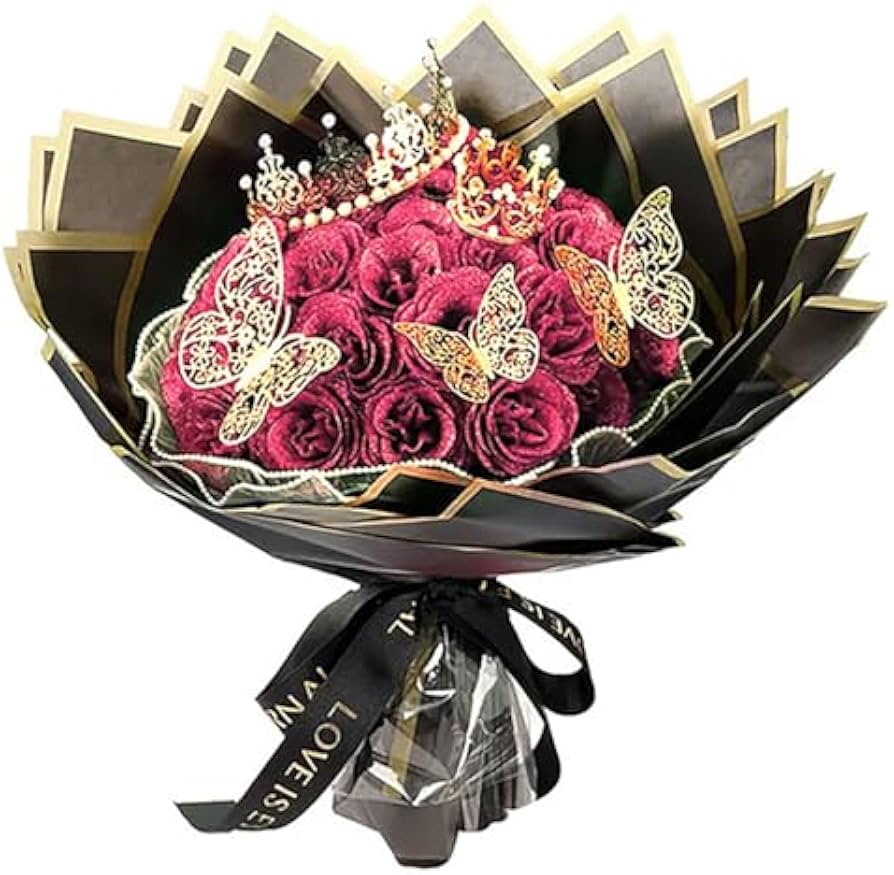 Amazon｜Xixining グリッターローズブーケ レッド人工ローズフラワー