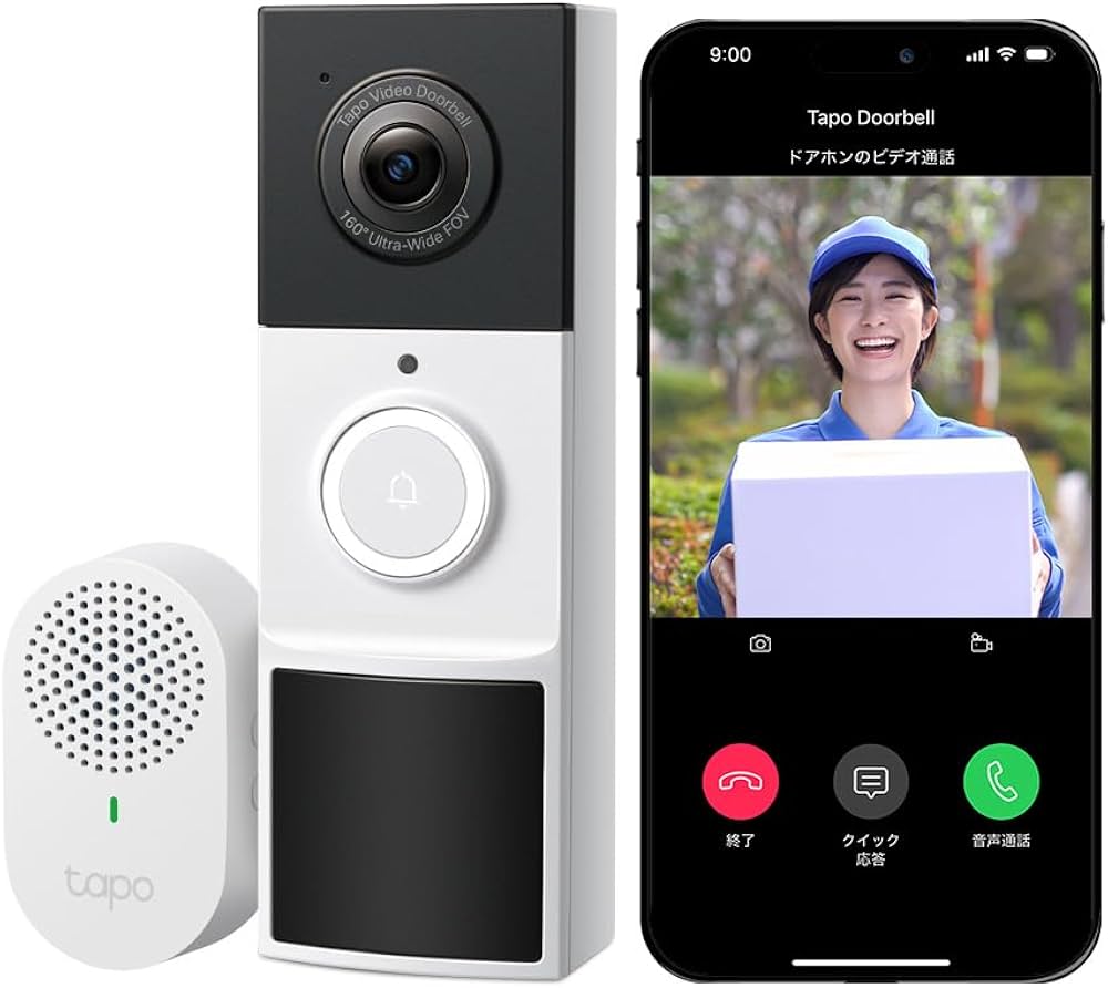 Amazon.co.jp: Tapo スマートドアホン スマホ ビデオドアベル 工事不要