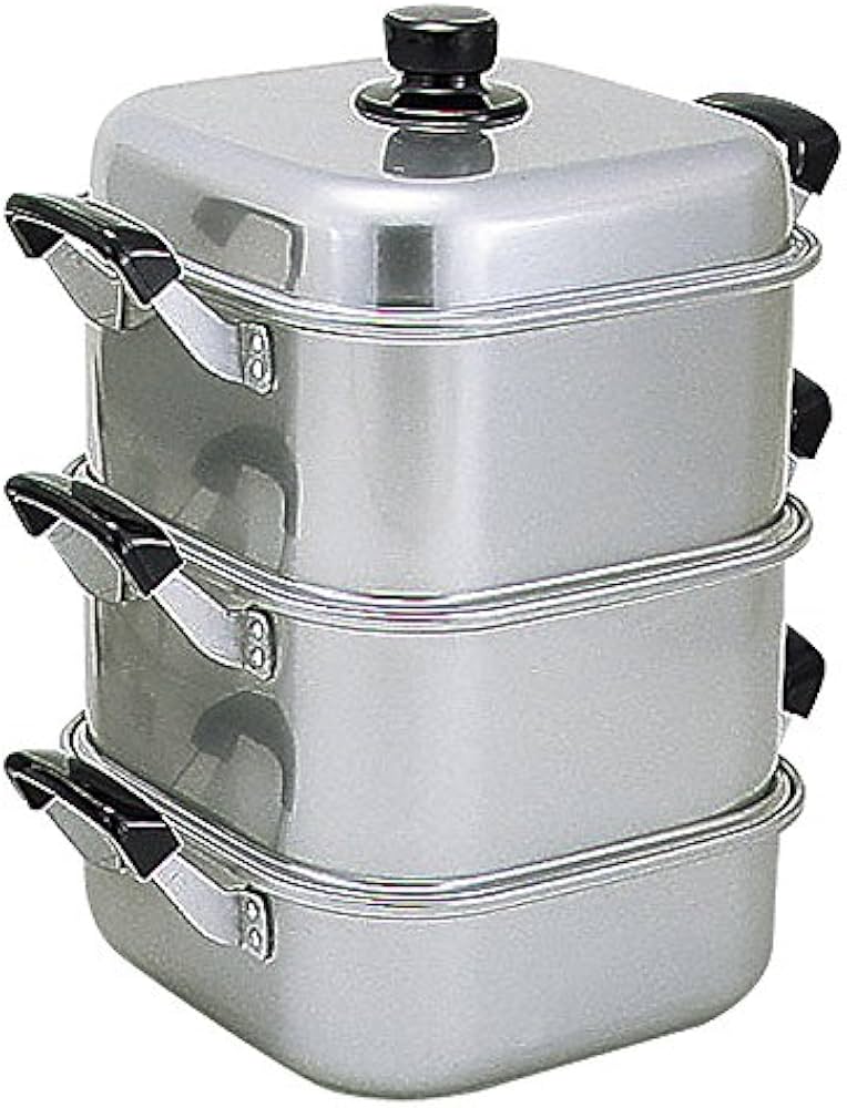Amazon｜アカオアルミ 角型蒸器 36cm 二重 アルミニウム合金