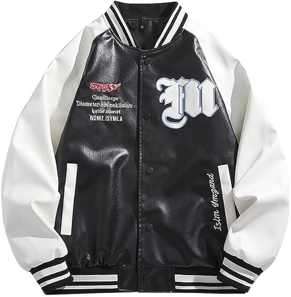 Amazon | [Bwgoroku] スタジャン メンズ PU革袖 ライダースジャケット