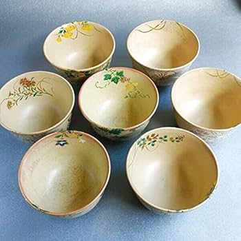Amazon | 【茶道具】 数茶碗 神戸薩摩 秋の七草 *富永*冨永玄山* 7碗