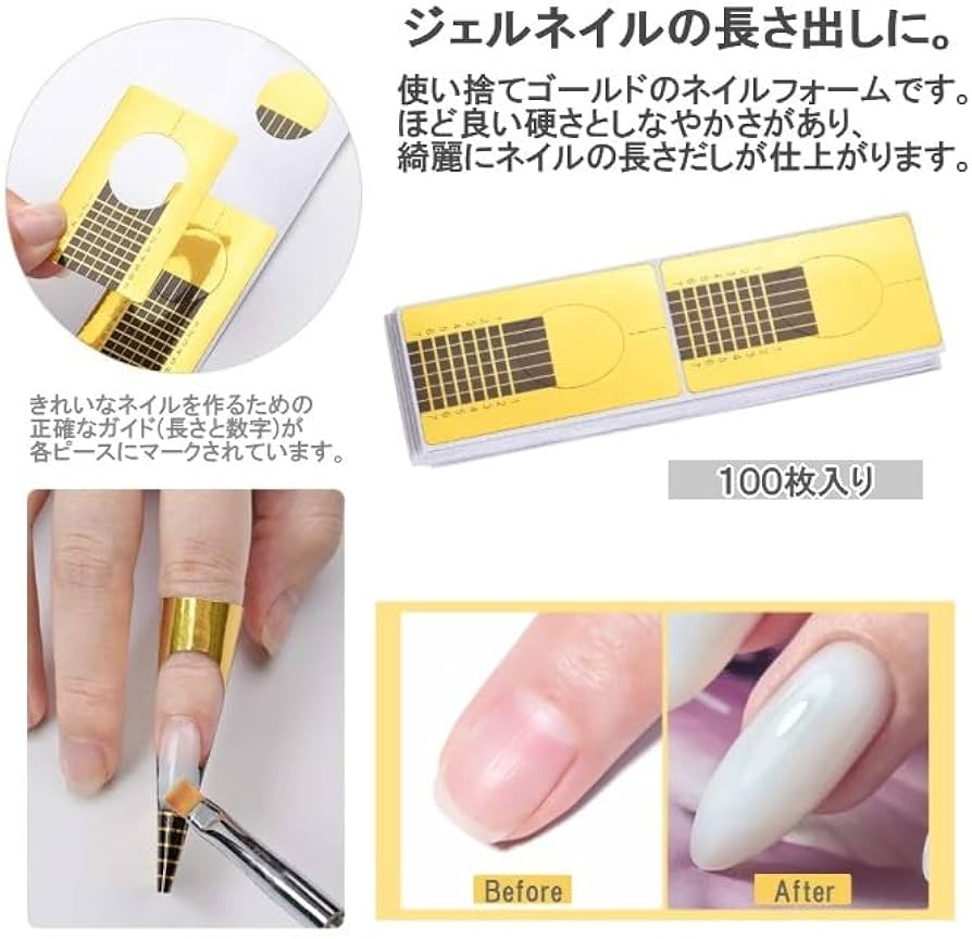 Amazon | リタプロショップ® ネイルフォーム 100枚 長さだし