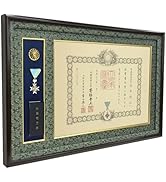 Amazon.co.jp: 勲章ケースも飾れる叙勲額 GT24型 どんす深緑 (単光章