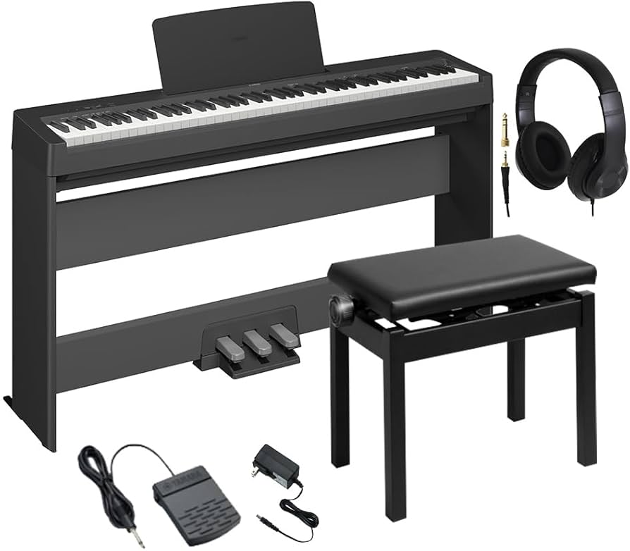 Amazon | YAMAHA P-145B 電子ピアノ 専用スタンド・高低自在イス・3本