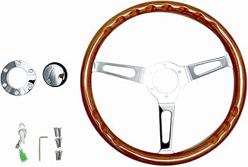 Amazon | ウッド ステアリング 38Φ 15インチ 6穴 ハンドル レトロ