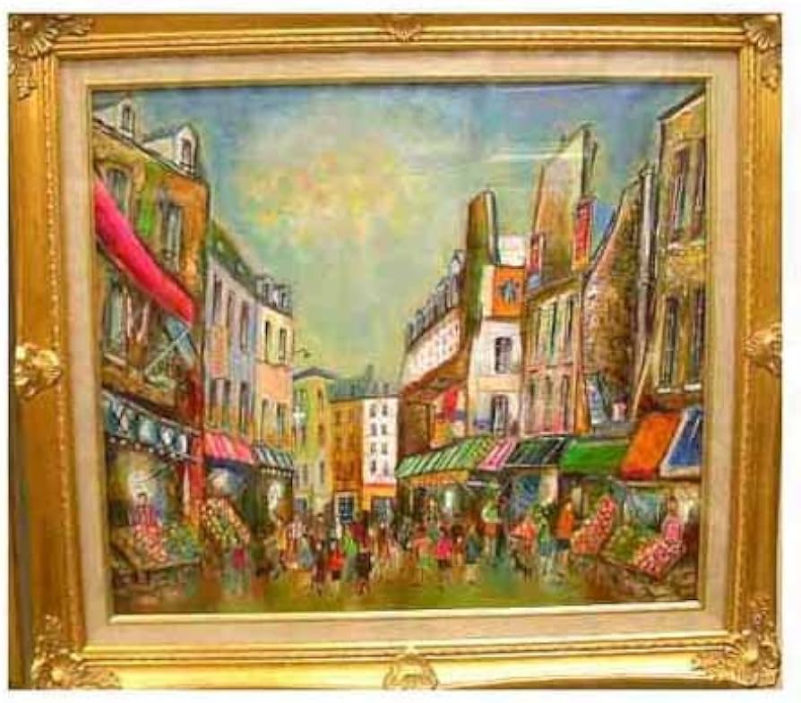 Amazon.co.jp: 小沢勇寿朗（日本） 油絵 絵画販売 パリの街並み 街景