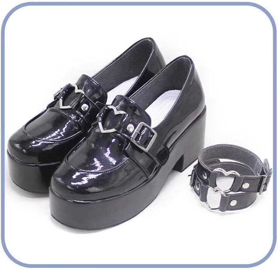 Amazon.co.jp: [モエモエヤ] 魔界ノりりむ コスプレ靴 革靴 メイド服靴