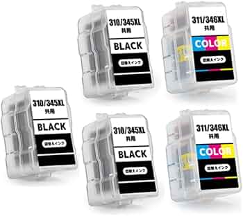 Amazon.co.jp: キャノン BC-345 BC-346 ブラック3個＋カラー2個