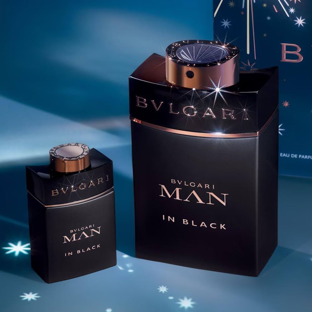 Amazon.com : BVLGARI 2 Piece Man In Black Eau De Perfume Set, 3.4
