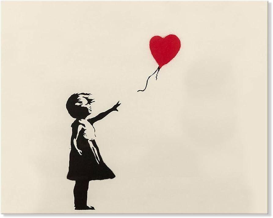 Amazon.co.jp: 7 CANVAS Banksy バンクシー 風船と少女 ポスター