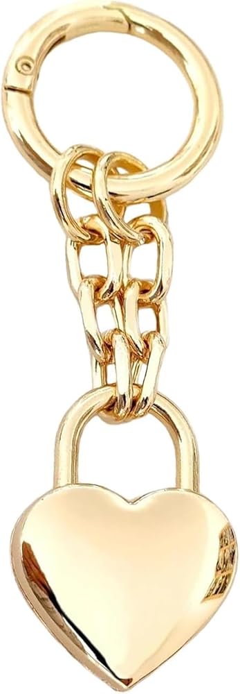 Agromusk Gold Heart Padlock Bag Charms,Heart Shaped Keychain