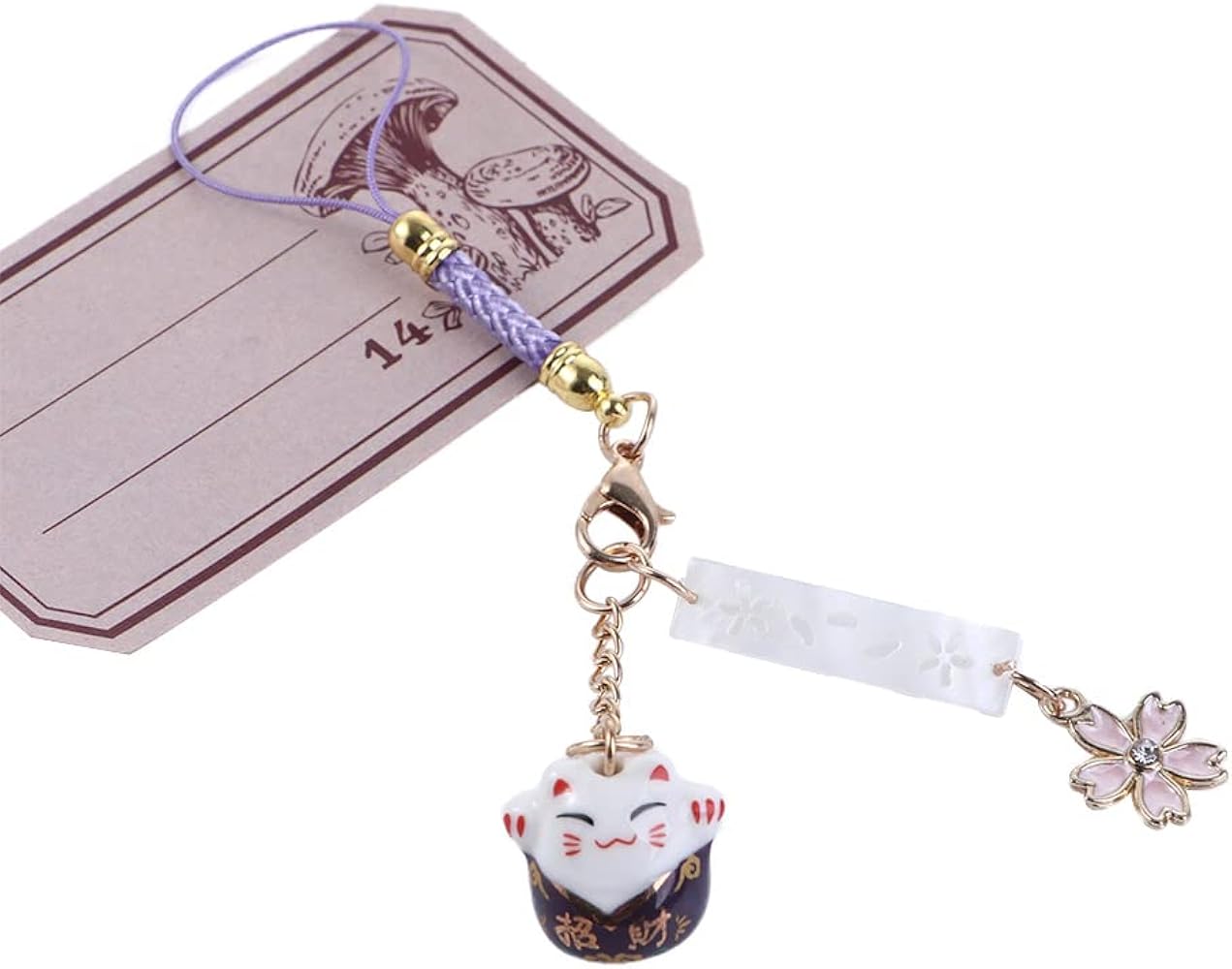 Amazon.com: Lucky Cat Keychain Phone Charm, Japanese Style Bag