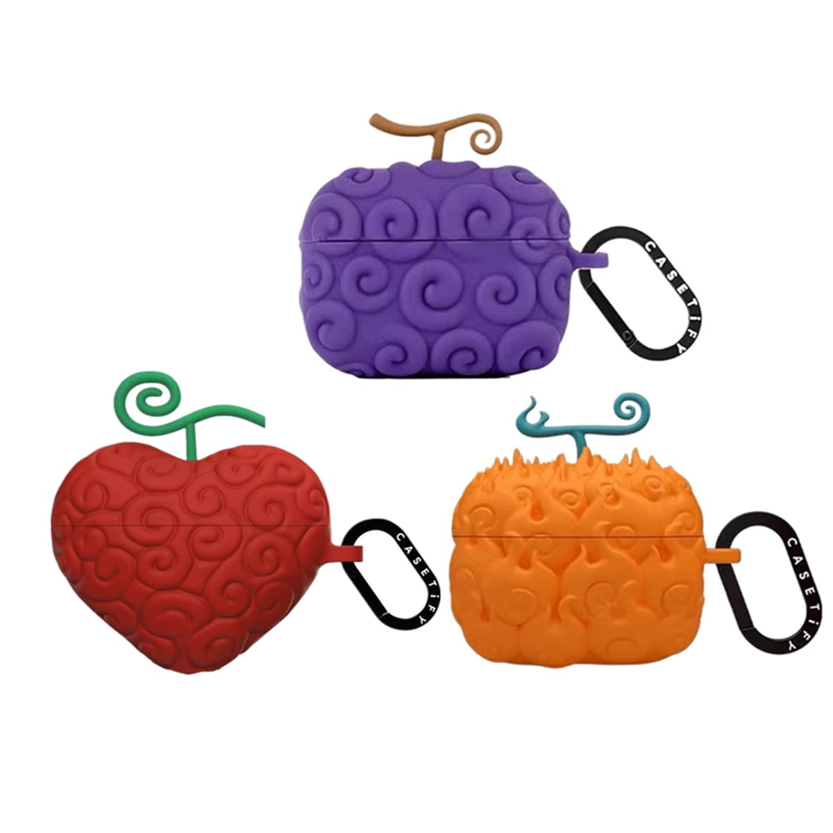 Amazon | ワンピース 紫/オレンジ色/赤 悪魔の実 AirPods Pro/Pro2用