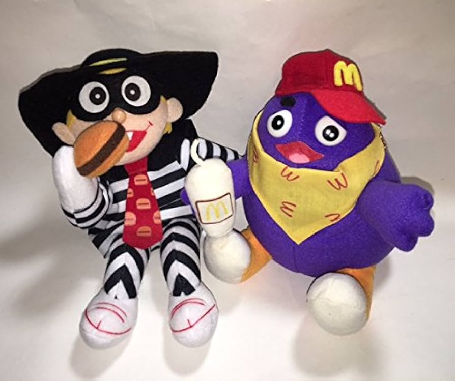 Amazon.co.jp: マクドナルド ぬいぐるみ ハンバーグラー＆グリマス 2種