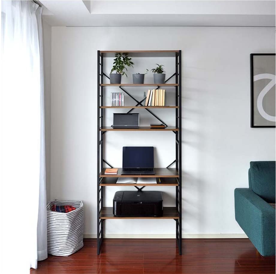 Amazon.co.jp: パソコンデスク 幅約75cm スリム ハイタイプ 収納ラック