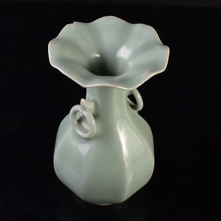 Amazon.co.jp: 中国 龍泉窯 粉青釉 桔梗口双耳瓶 花入 C 6908 : ホーム