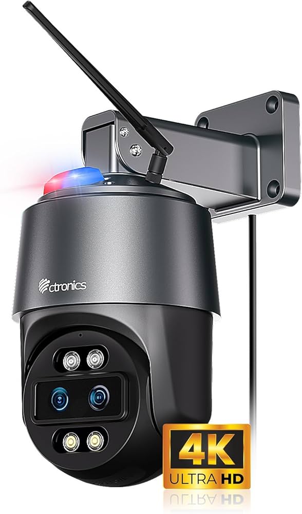 Amazon.co.jp: Ctronics 4k 防犯カメラ 屋外 10倍ハイブリッドズーム