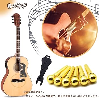 Amazon | ギター アクセサリー ブリッジピン アコギ ギター 用 真鍮製