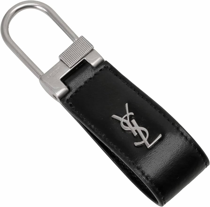 Amazon.co.jp: YSL タイニーカサンドラ ロゴ レザーループ キーリング
