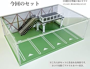Amazon.co.jp: アクリルケース付き ジオラマセット 整備工場 中二階