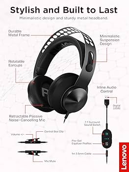 Amazon.com: Lenovo Legion H500 PRO 7.1 Surround Sound Gaming