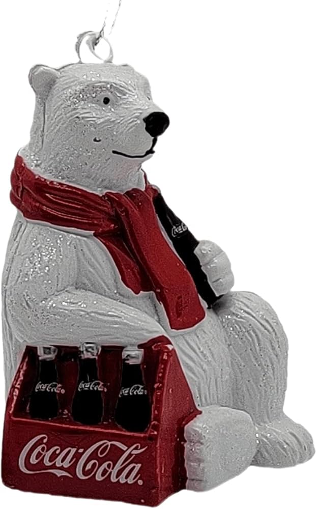Kurt Adler Polar Bear with Coke Six-Pack 3.5 Inch Christmas