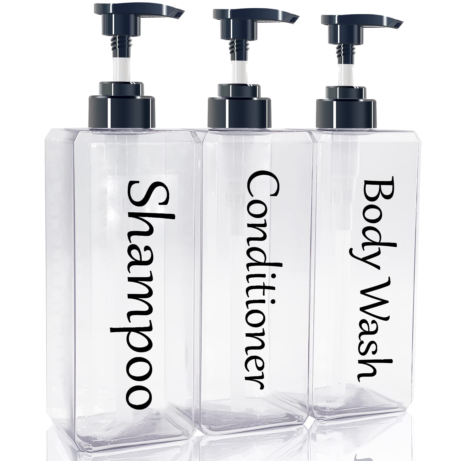 Amazon.com: Shampoo and Conditioner Dispenser(Clear, Set of 3