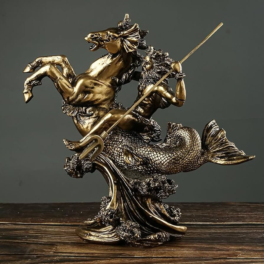 Amazon.co.jp: MOMOAO ギリシャア ポセイドン 海の神 ミニチュア