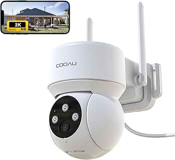 Amazon.co.jp: 【2K超高画素 ・夜間カラー撮影】 COOAU 防犯カメラ