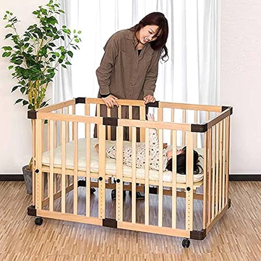 Amazon.co.jp: ベビーベッド キャスター ストッパー付 ハイタイプ 高さ