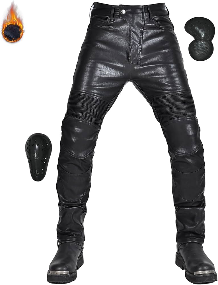 Amazon.co.jp: RENHE バイク用レザーパンツ 冬用 メンズ ライディング