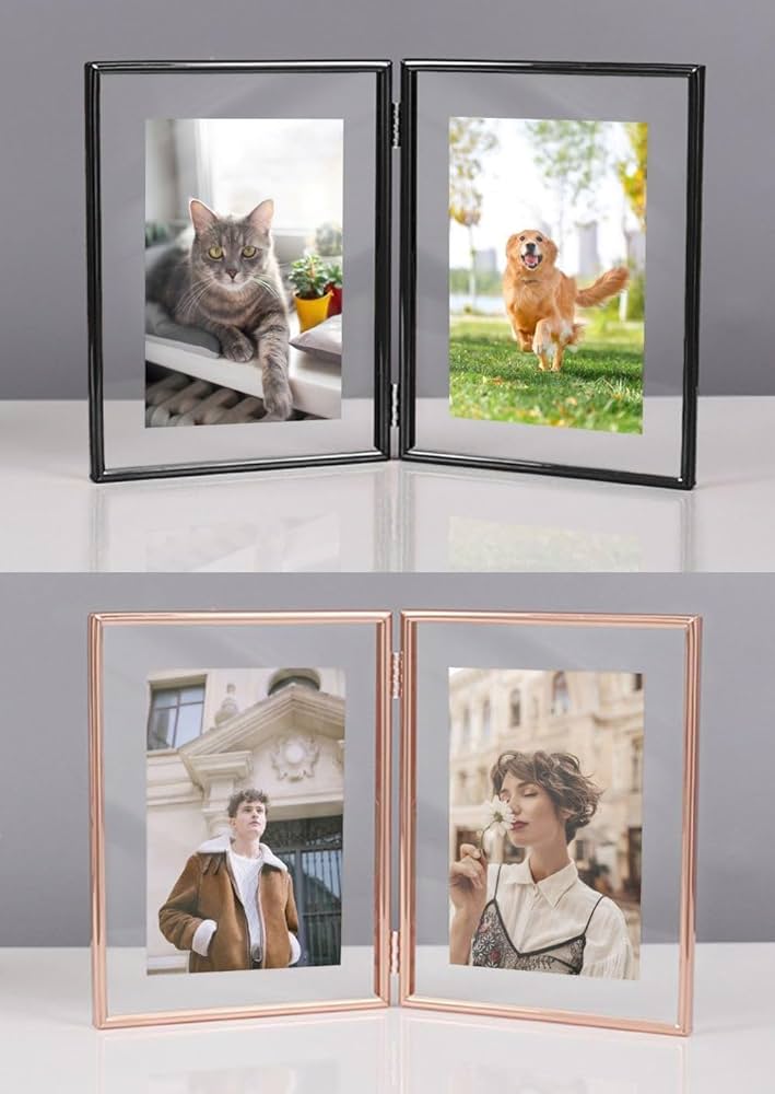 ゴールド金属製写真額縁2つセット ゴールド写真額縁2つセット ゴールド