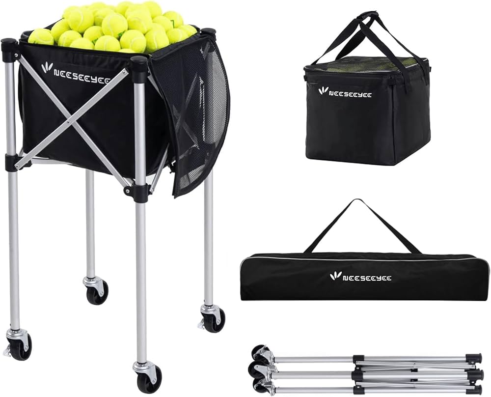 Amazon | テニス ボールバスケット 150球収納 テニス用ボールかご