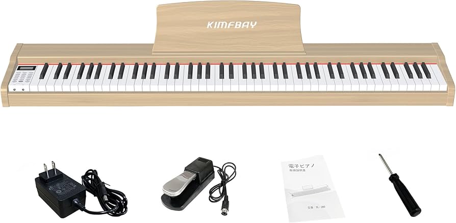 Amazon | KIMFBAY 電子ピアノ 88鍵盤 卓上 木製 電子 ピアノ 88鍵
