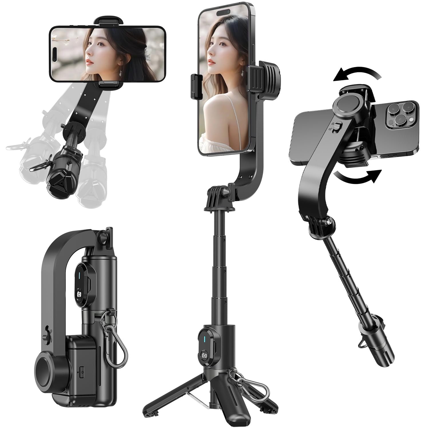 Amazon | ARIAKE Q30 手ブレ防止自撮り棒 ジンバル三脚スリーインワン