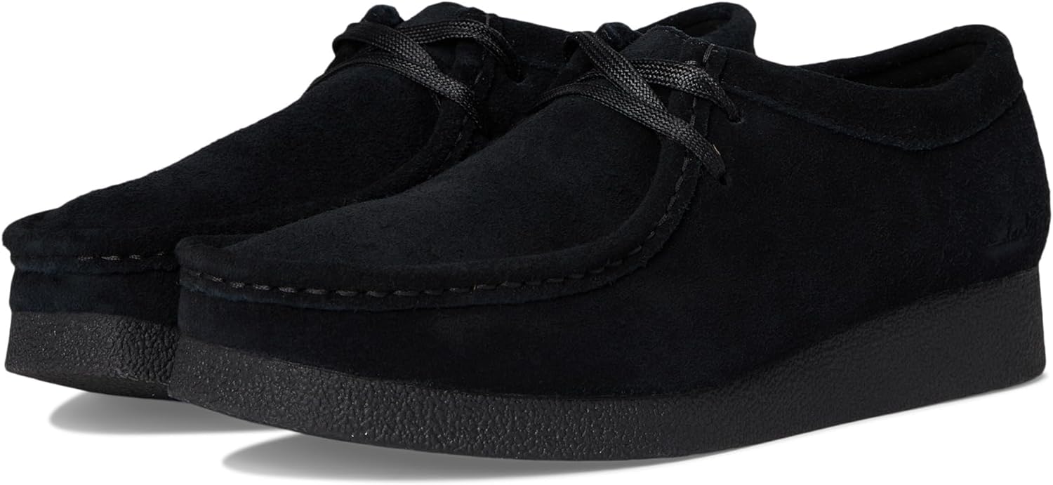 Clarks Women's Wallabee Evo Shoes Oxford, Black Suede, 6 : Amazon
