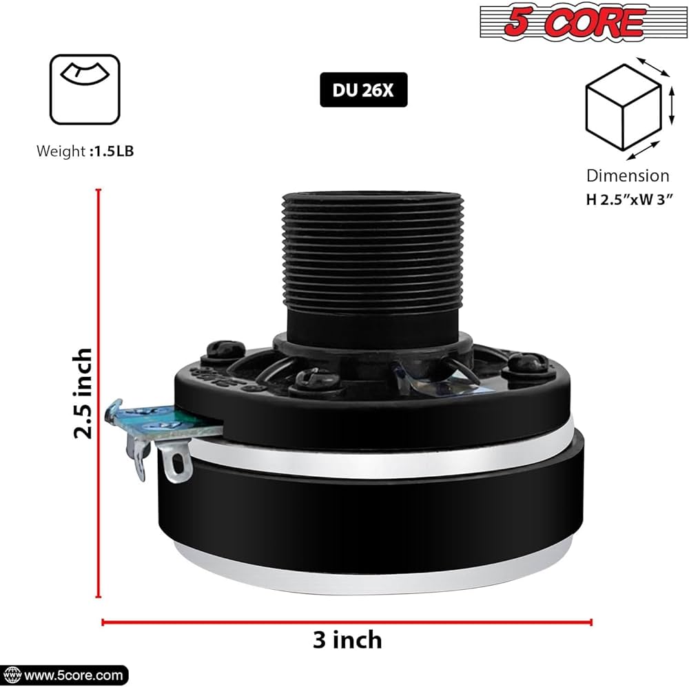 Amazon.co.jp: 5コア 2ピース 圧縮ドライバー 1インチ 出口 ねじ込み式