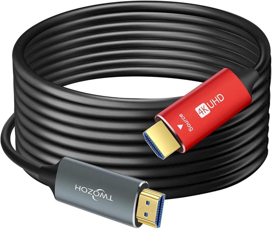 Amazon | Twozoh HDMI 光ファイバーケーブル 100M 4Kファイバー HDMI