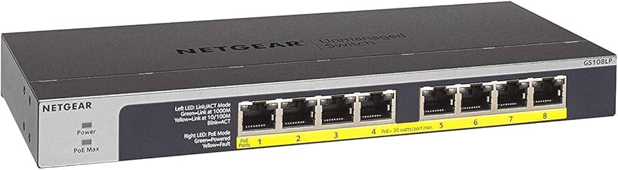 Amazon.com: NETGEAR 8-Port Gigabit Ethernet PoE Network Switch