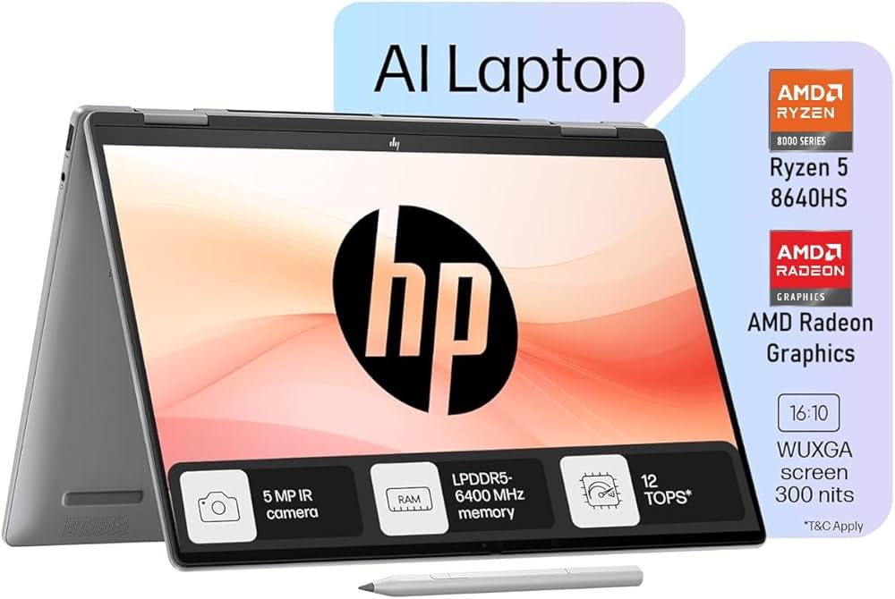 HP Envy x360, Enhanced by AI, AMD Ryzen 5 8640HS, 14-inch (35.6 cm